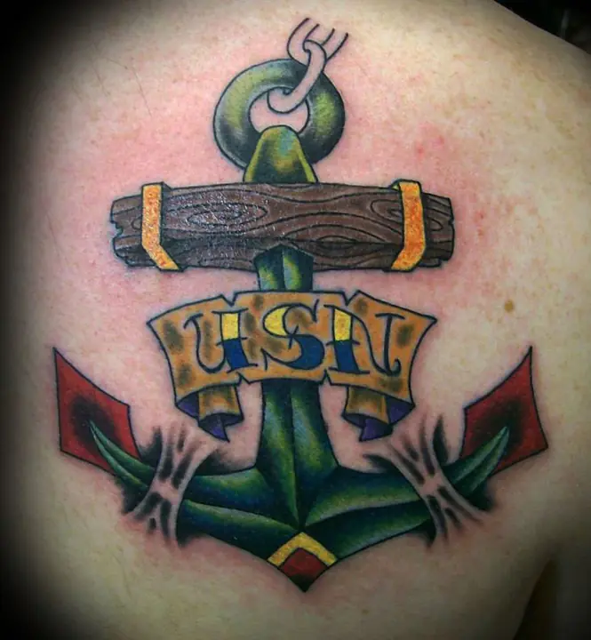 U.S. Navy anchor — tattoo by Tony Kofakis
